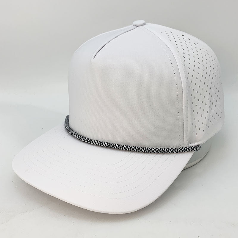 5 Panel Waterproof White (Black/White diamond Rope)