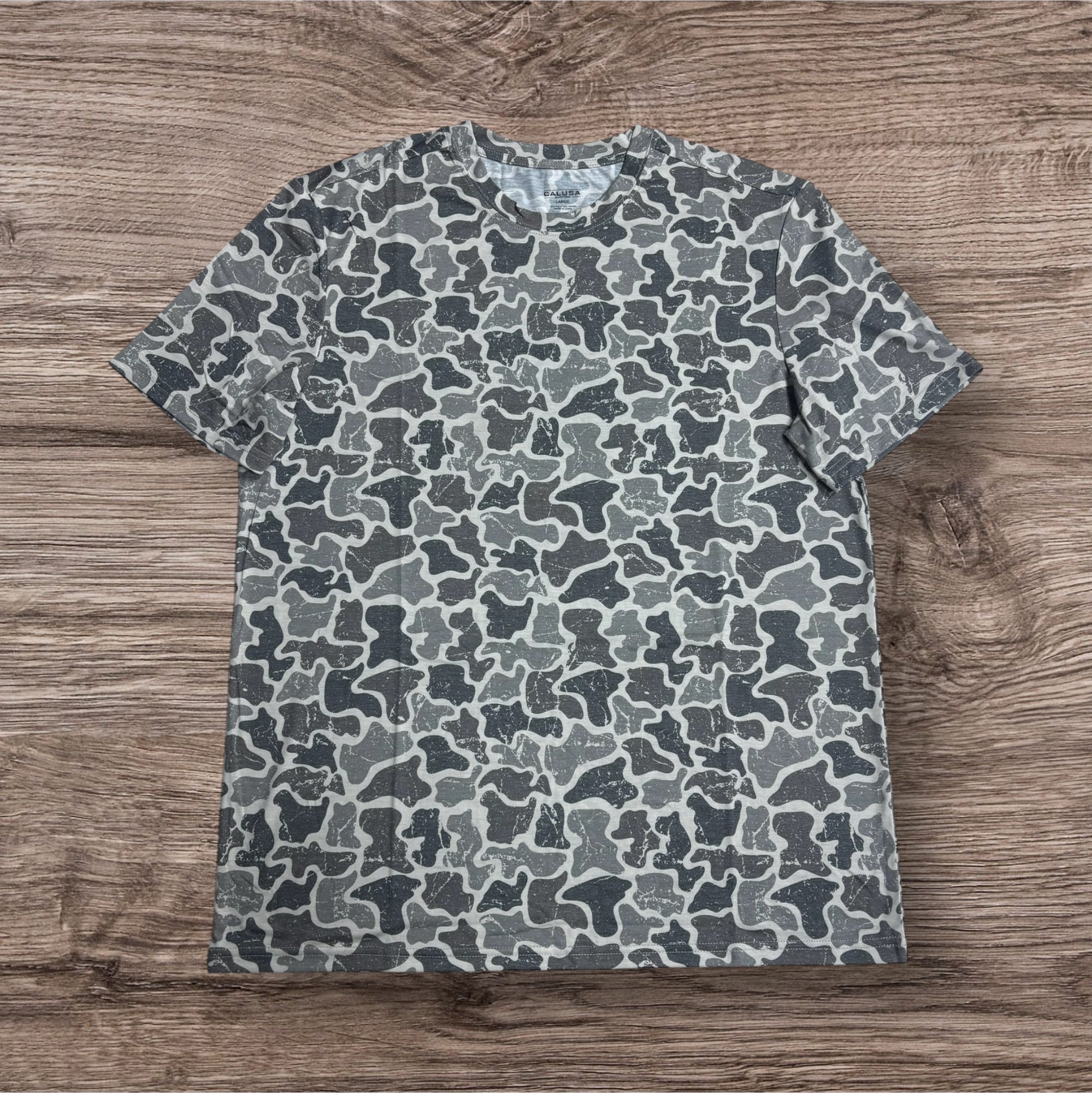 Washed Distressed Camo Short Sleeve Blanks (Arriving Mid/End September)