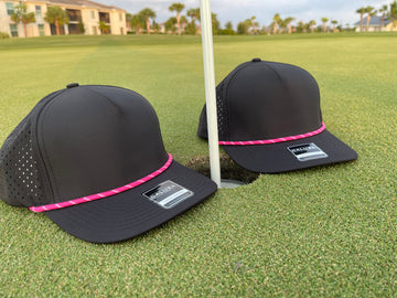 5 Panel Waterproof Black (Pink and White Rope)