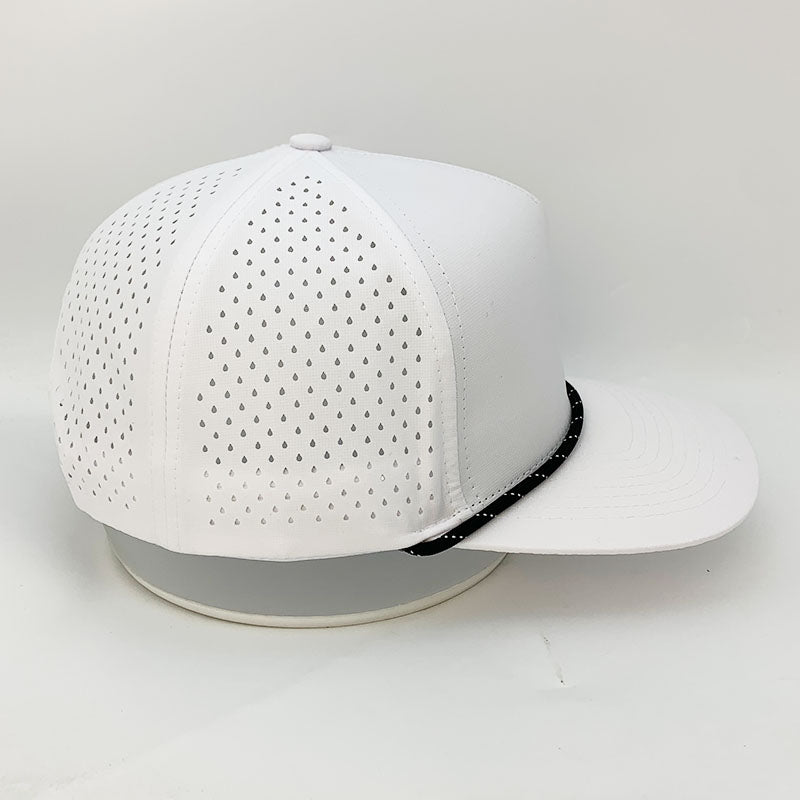 5 Panel Waterproof White (black/white rope)