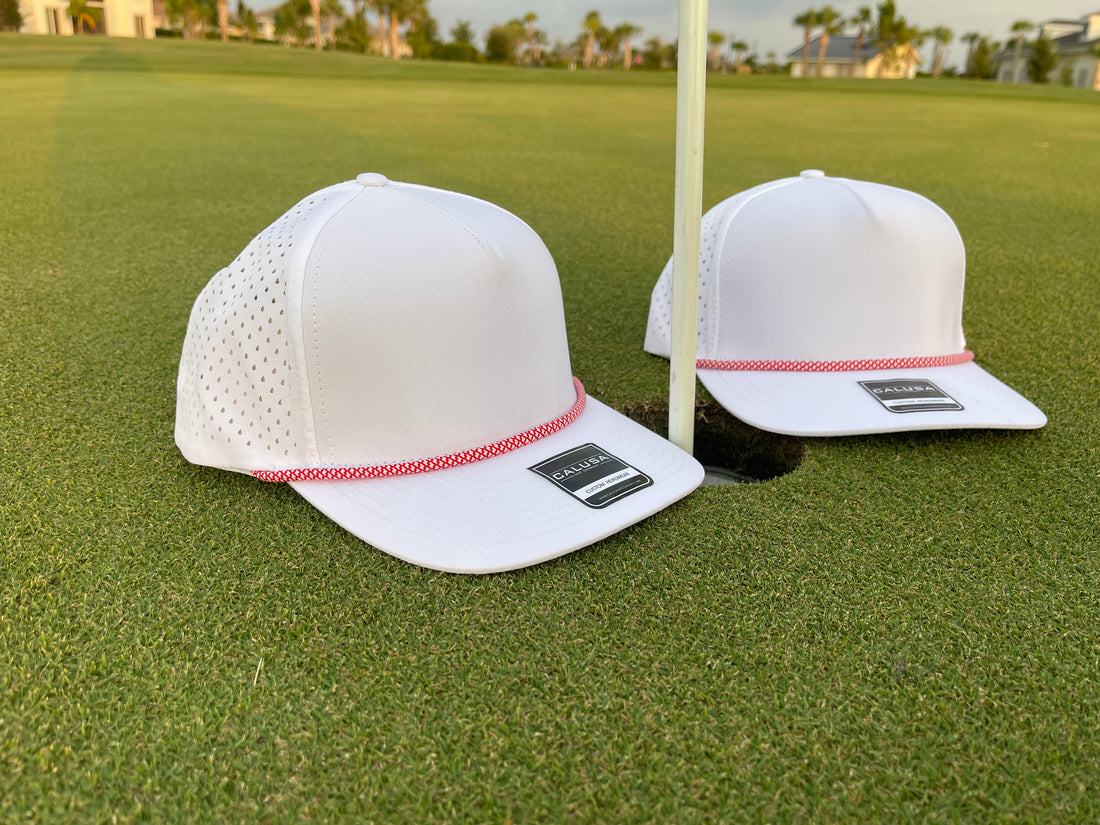 5 Panel Waterproof White (Red/White Diamond Rope)