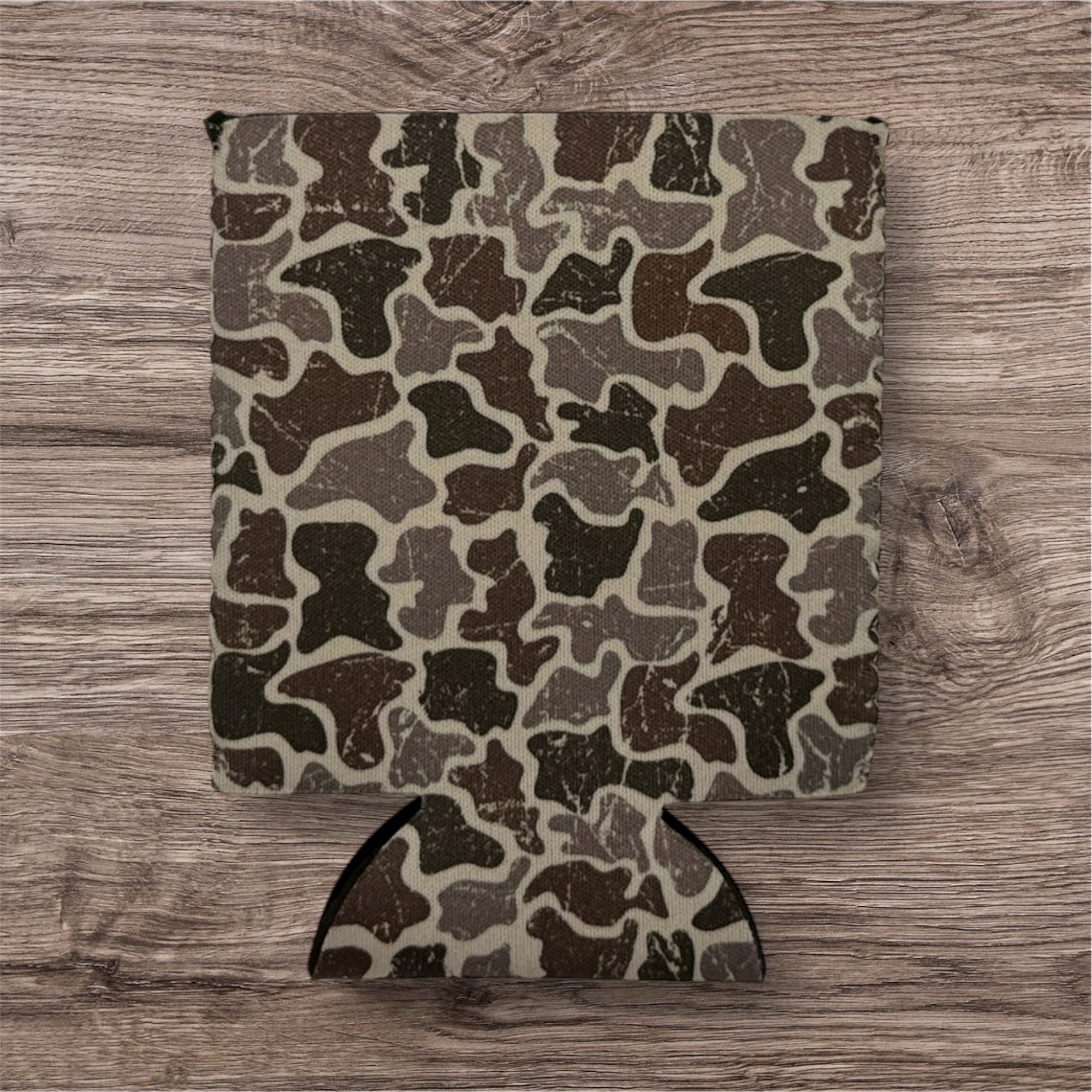Distressed Camo Koozie